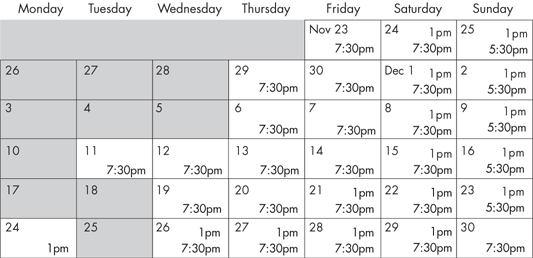 nut schedule